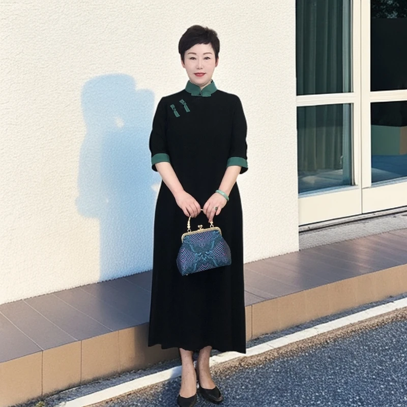【墨黛】显瘦气质时尚夏季复古中式日常中国风旗袍