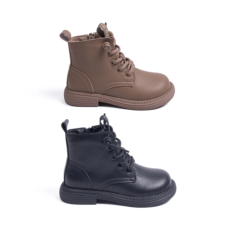 儿童马丁靴2023秋冬新款男女童防滑英伦风靴子中大童洋派百搭皮靴