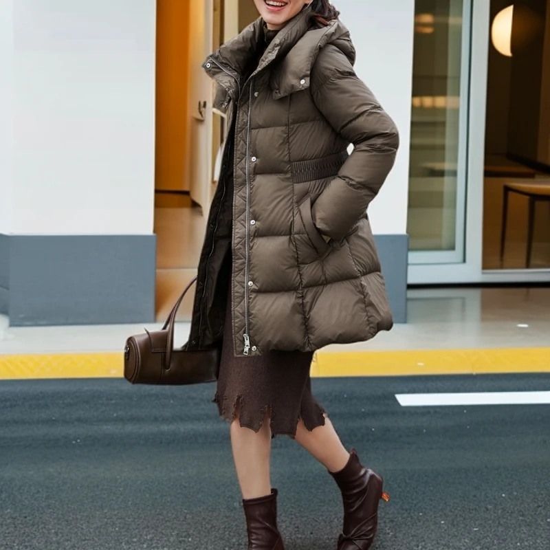 全精品／2024新款优雅气质时尚修身版中长款羽绒服
