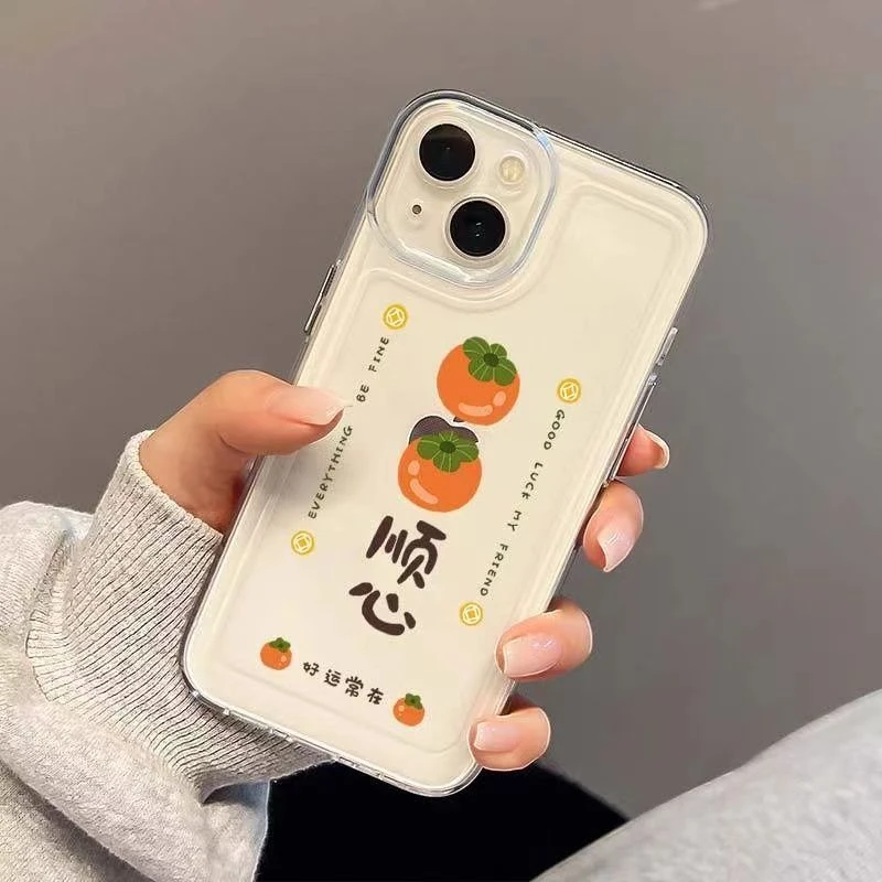 柿柿顺心 iPhone13promax苹果14pro手机壳11全包xs透明xr软8/7P女
