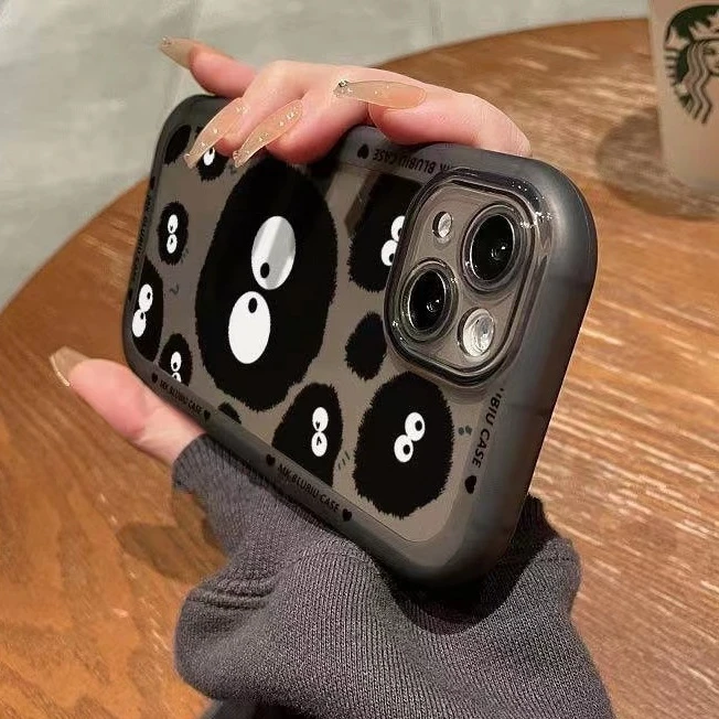 ins黑白小怪兽苹果14promax手机壳iphone13全包12日韩11透明xsmax