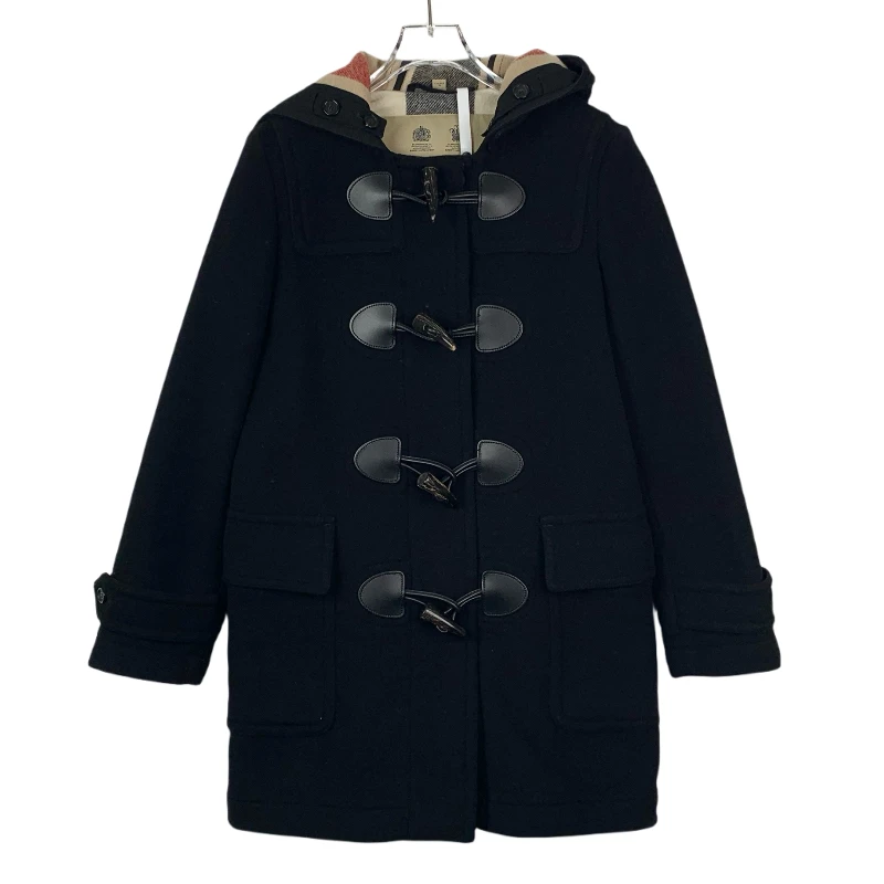 000333 Burberry 博柏利 单排牛角扣黑色连帽大衣外套 XS码99新