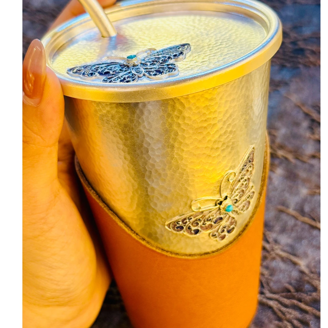 银壶大魔王 蝴蝶花丝马克杯 茶道器具 FNNA1860