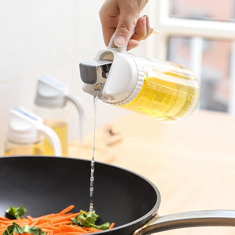 玻璃油壶自动开合油瓶不挂油大容量油罐家用厨房装酱油醋调料小瓶