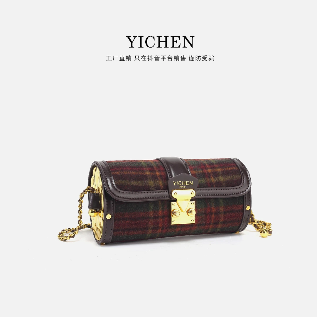 秋冬新款女士时尚经典圆筒包小包包百搭链条包小众流行芭比龙9816