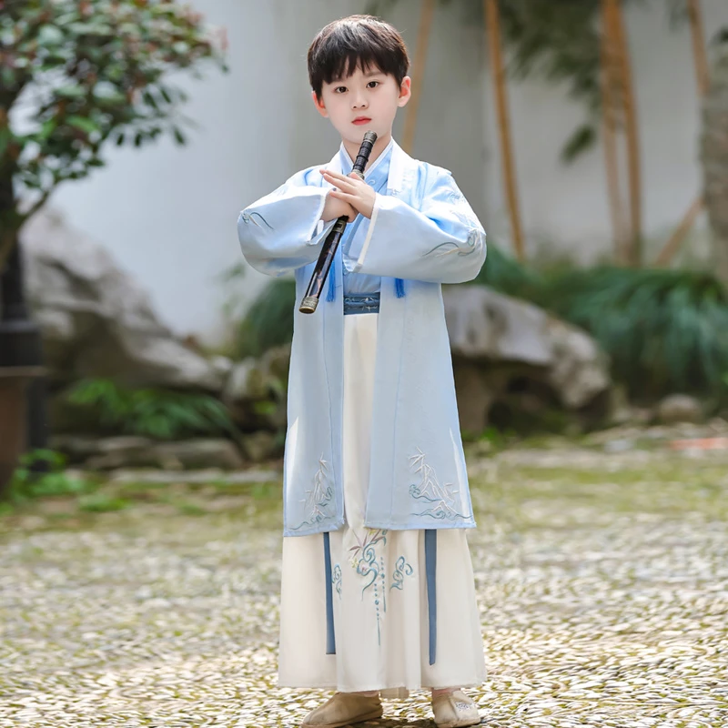男童汉服儿童古装唐装少爷服男孩中国风高端薄款国学服新中式春夏