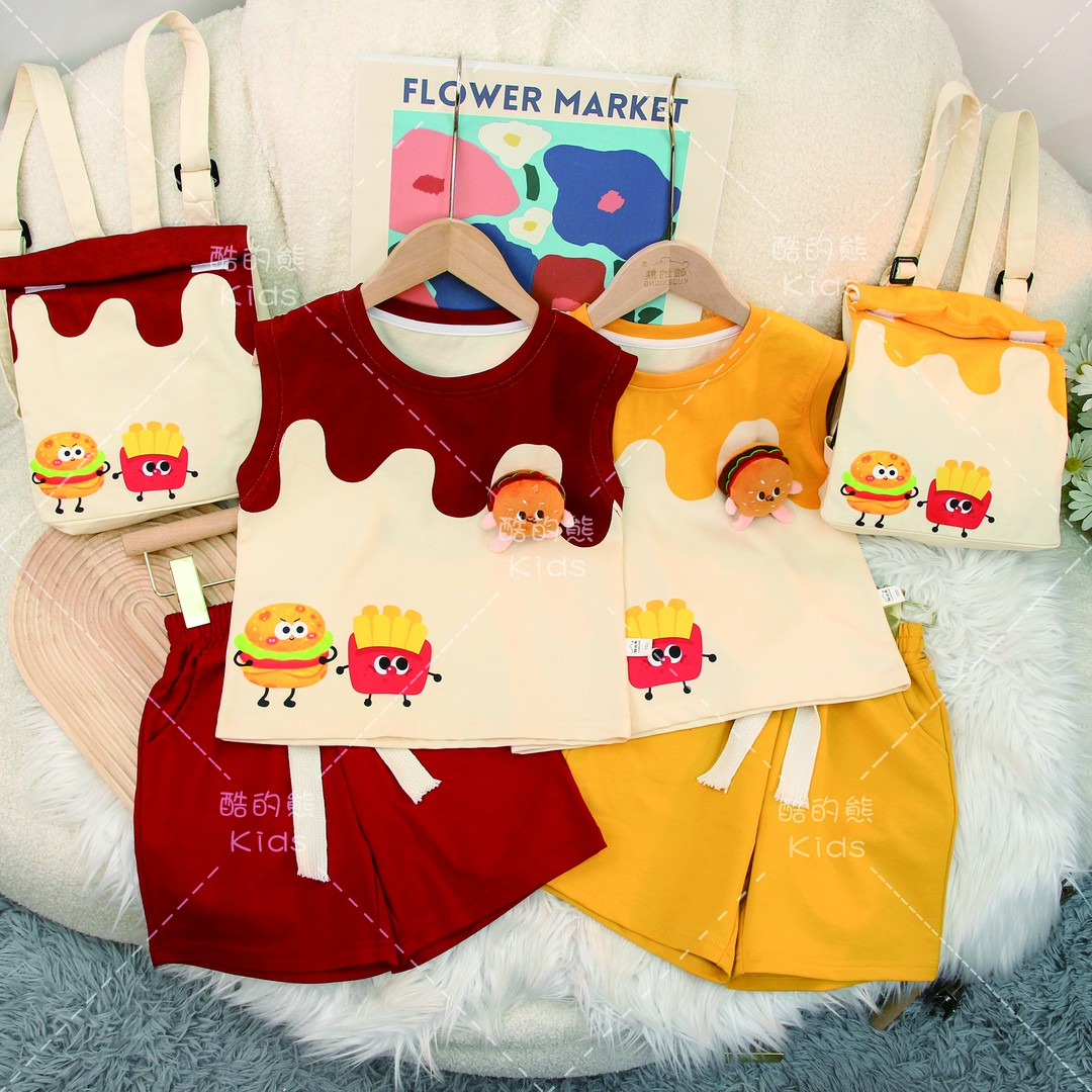 儿童夏装套装2025男童女童韩版洋气背心短裤无袖两件套D2S3-269