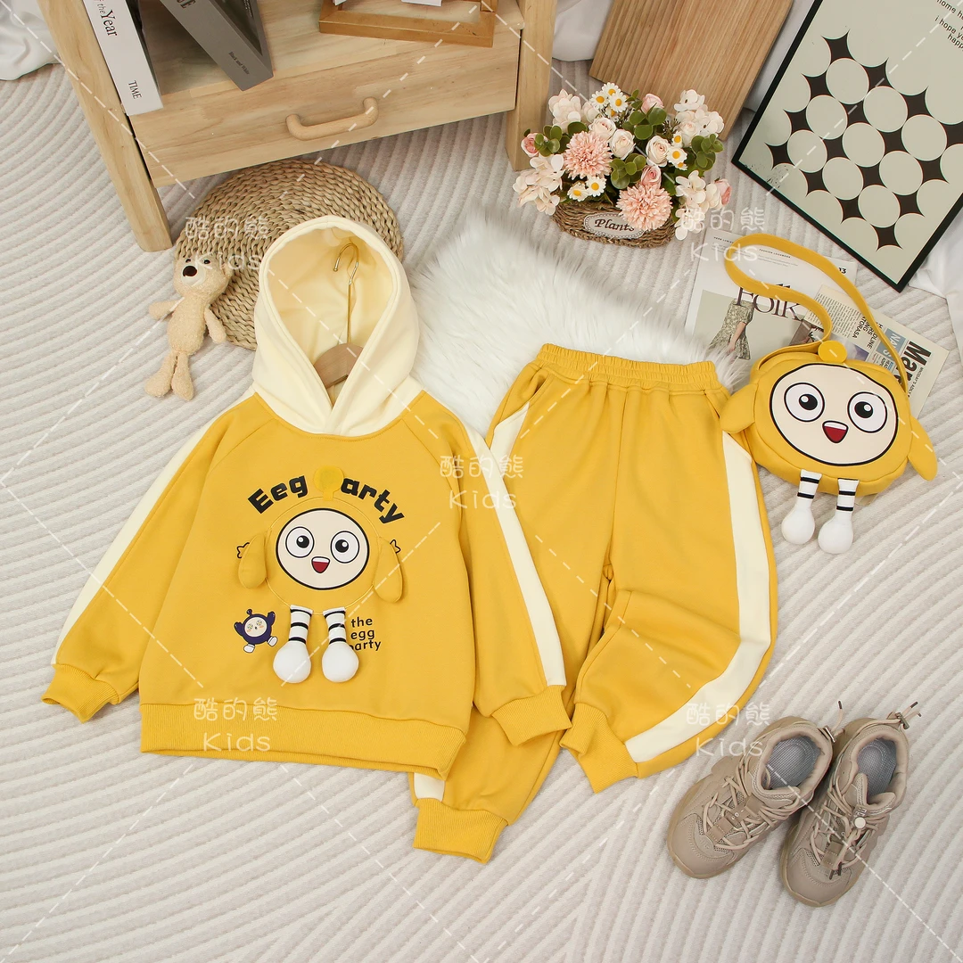 儿童秋装套装2024男童女童韩版洋气中大童卡通两件套D3S5-318