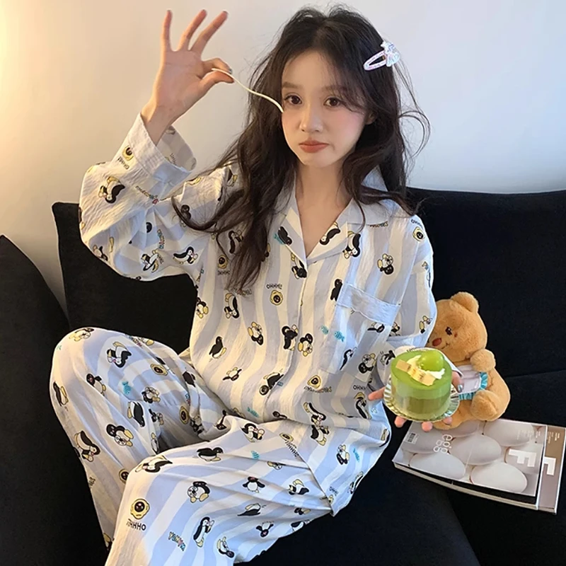 【带胸垫云感棉】月子服春秋款产后产妇孕妇哺乳睡衣家居服吸汗透气