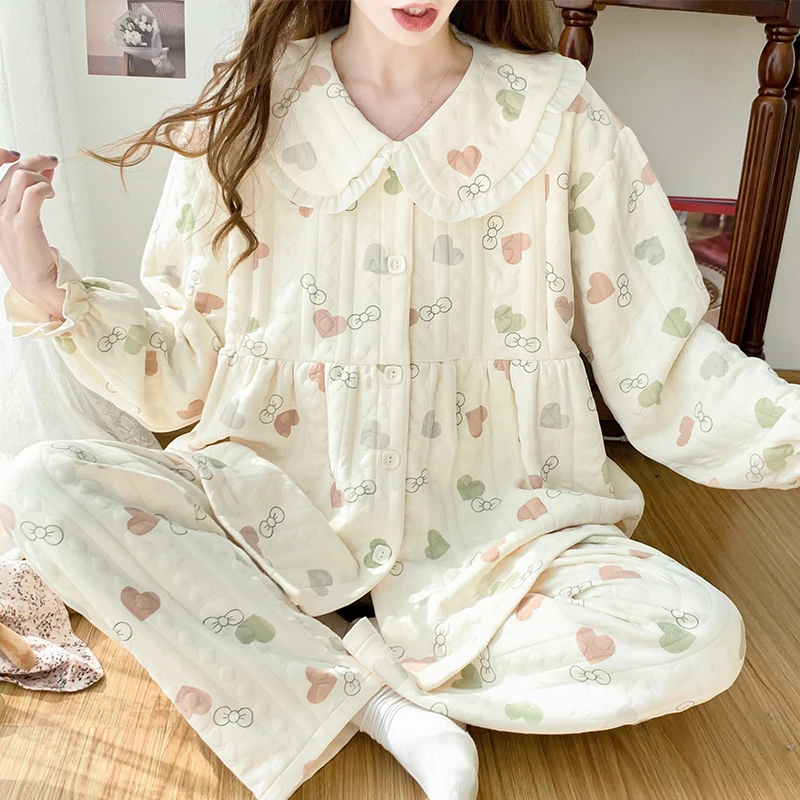 【春秋冬-空气棉】2-6月份保暖月子服喂奶孕妇哺乳睡衣产妇大码
