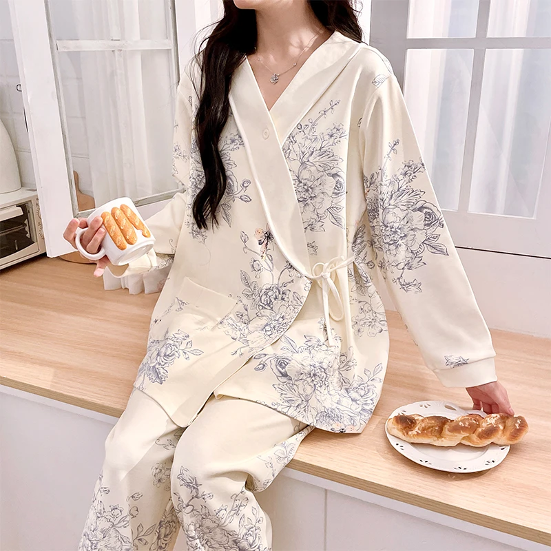 【新中式-带胸垫】月子服产后孕期哺乳乳期专用孕妇家居服哺乳睡衣