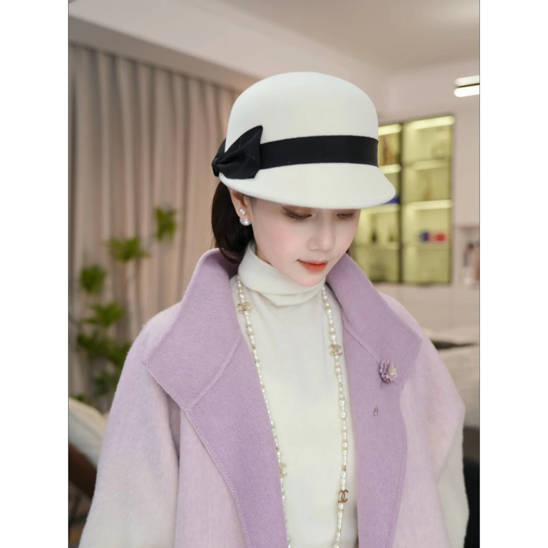 Mill Lin 法式财阀千金贵气优雅羊毛毛呢礼帽
