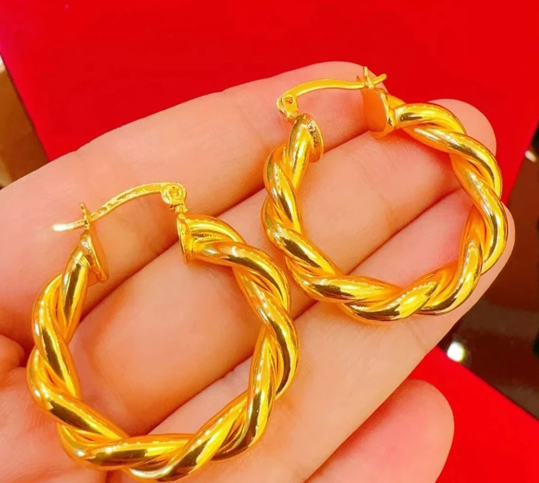 铜合金耳饰 合金法式麻花耳扣潮流百搭黄铜耳饰0.2g