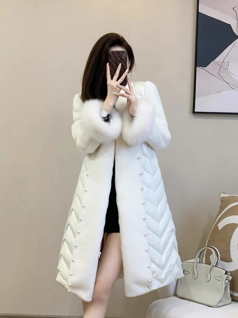 【宁宁定制】【北海初雪】Darastine戴拉斯汀大毛领拼接钉珠加厚外套