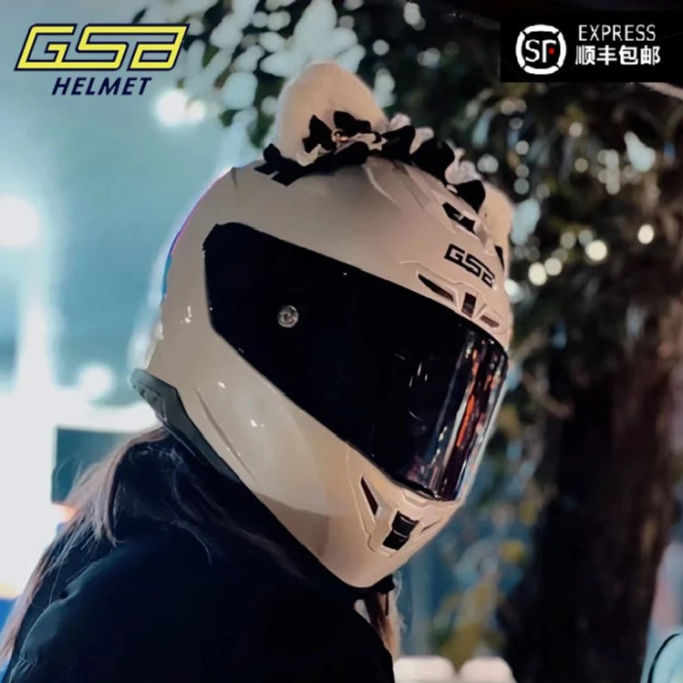 GSB头盔摩托车全盔男女生可爱机车骑行巡航全覆式四季gsb361头盔