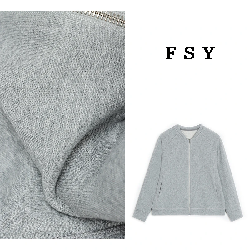 汉麻棉女士立领短外套上衣长袖运动时尚棒球服简约休闲开衫