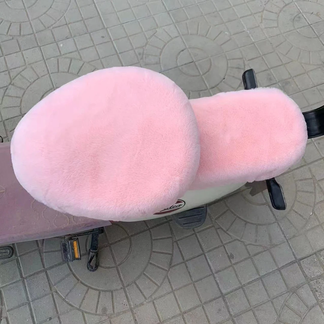 新款电动车毛绒坐垫套冬季电瓶车坐垫套保暖加厚电车坐垫座套通用