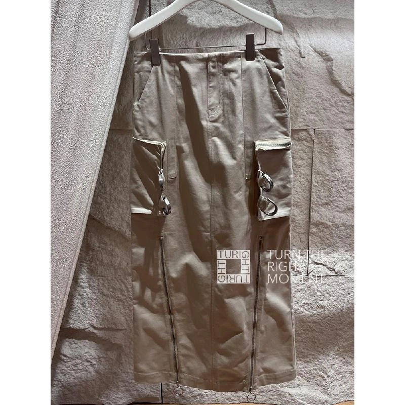 TURIGHT买手店23AW现货C PLUS SERIES设计师品牌两色拉链饰工装裙