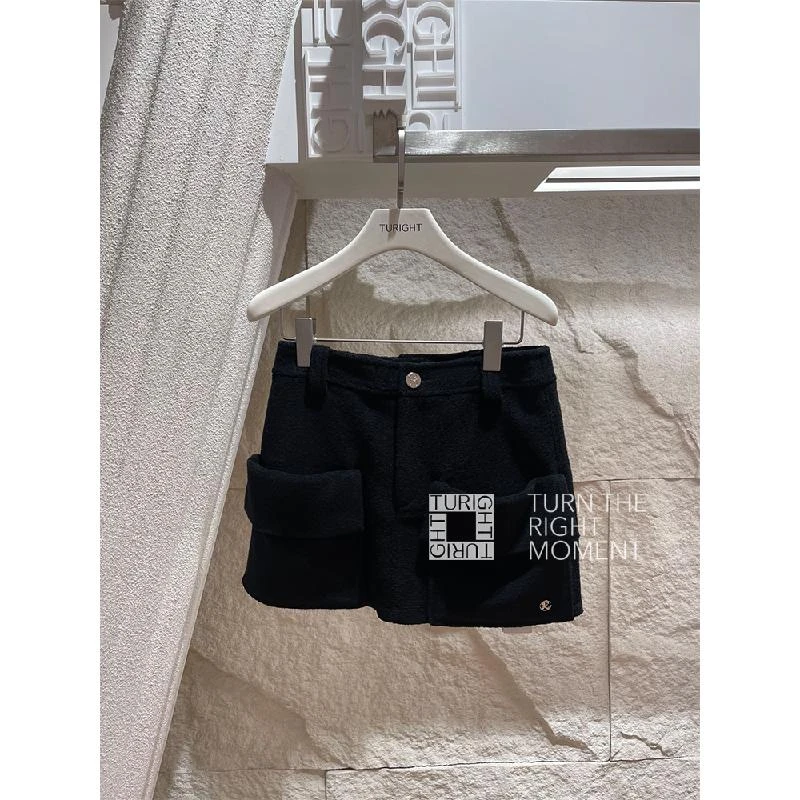 TURIGHT买手店 23PF现货VENA LABEL设计师品牌 毛圈大口袋短半裙