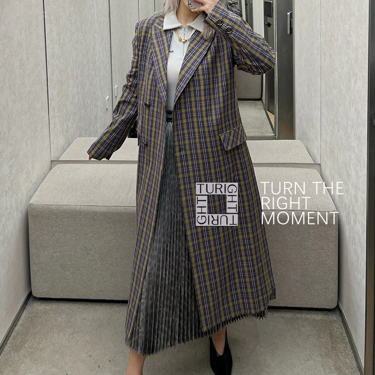 返潮复古AUBRUINO 24AW设计师品牌 TURIGHT买手店 格纹长西装