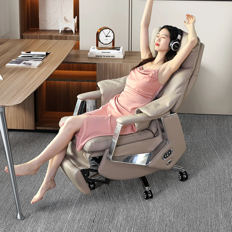 FDJM/风度简美V03电动办公椅云般坐感升降午睡午休头层牛皮老板椅