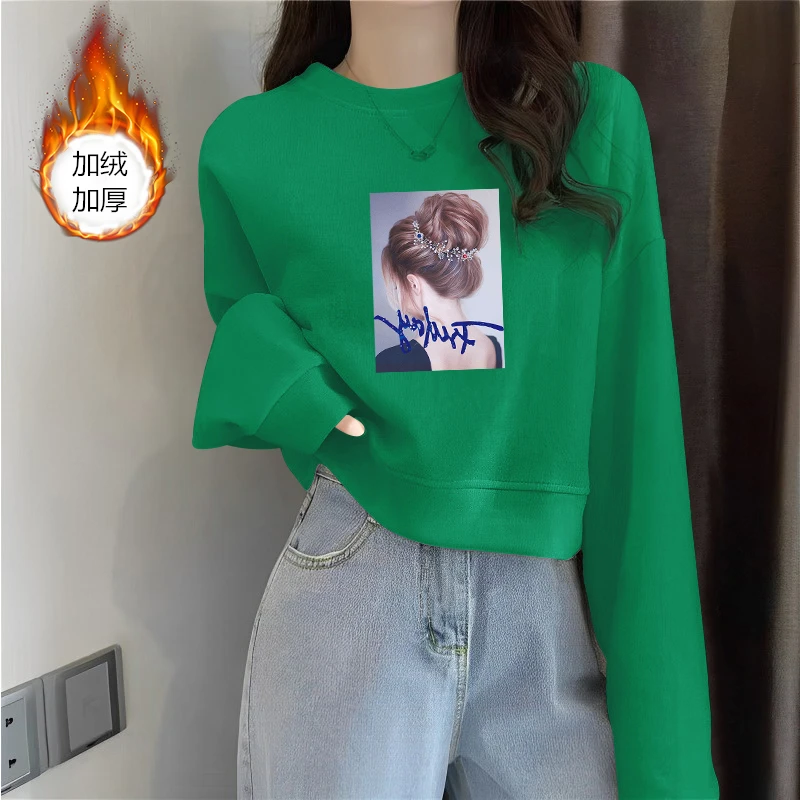 加绒秋冬款短款小个子女士保暖新款韩版显瘦ins百搭上衣女潮流ins