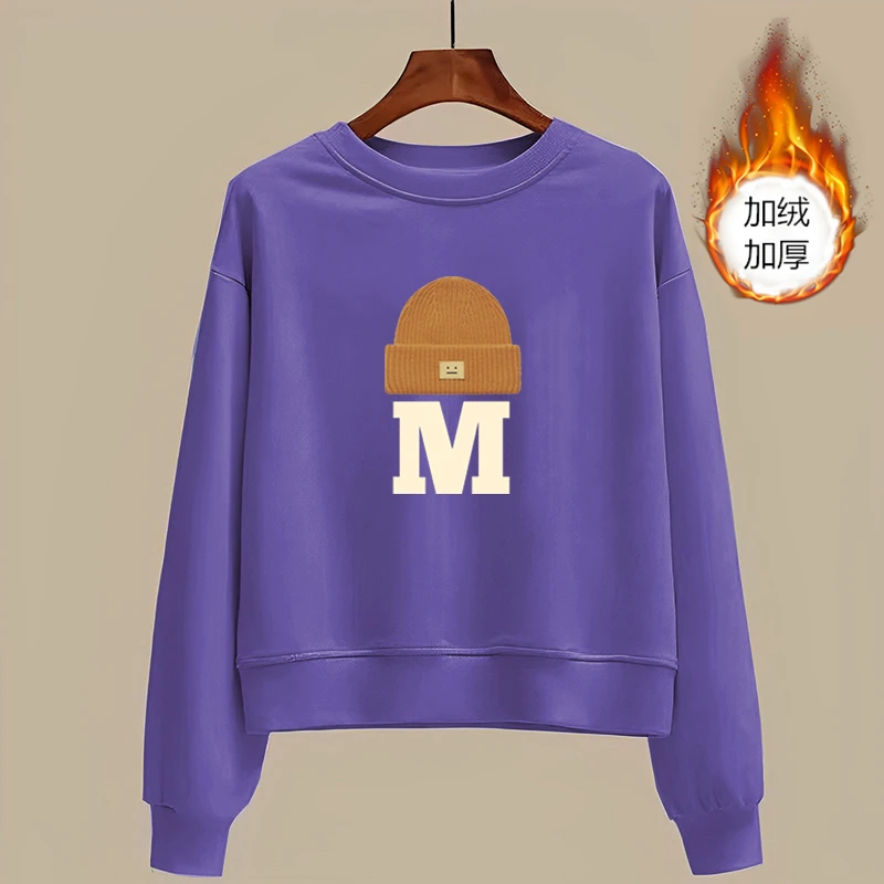 QianLian/浅恋加绒显瘦卫衣休闲学生长袖休闲韩版洋气保暖上衣ins