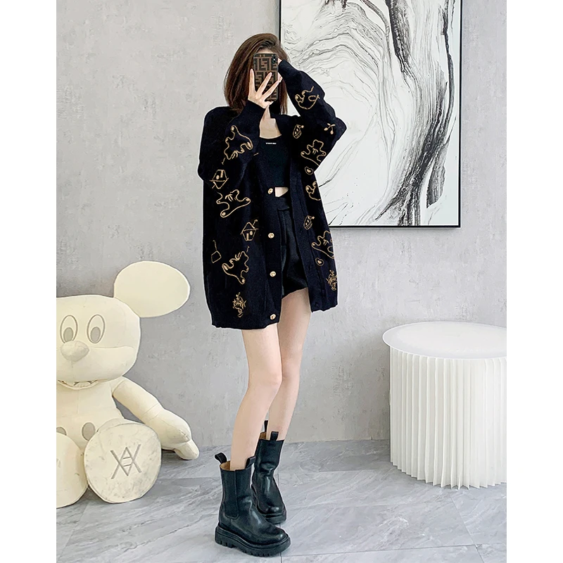 早春新款秋冬开衫外套休闲2025针织设计高级感宽松慵懒毛衣外套