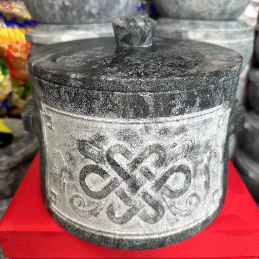 圣地莲花【藏式吉祥结】西藏墨脱皂石锅