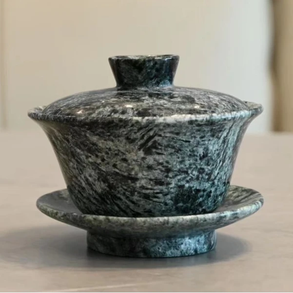 圣地莲花【皂石盖碗】西藏墨脱皂石盖碗