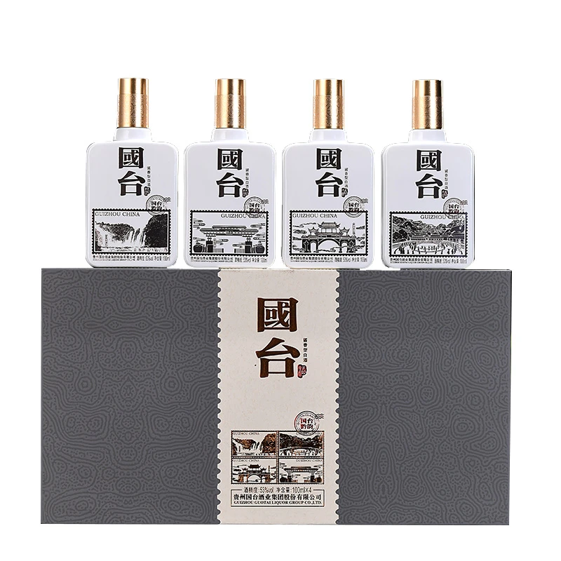 国台黔韵礼盒53度白酒酱香型白酒送礼佳品粮食53%Vol100ml*4