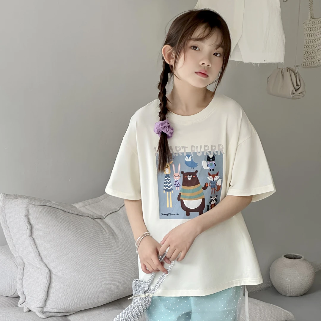 SZKP夏季新款女童装6-15岁女宝宝中大童短袖儿童T恤YNYX440897