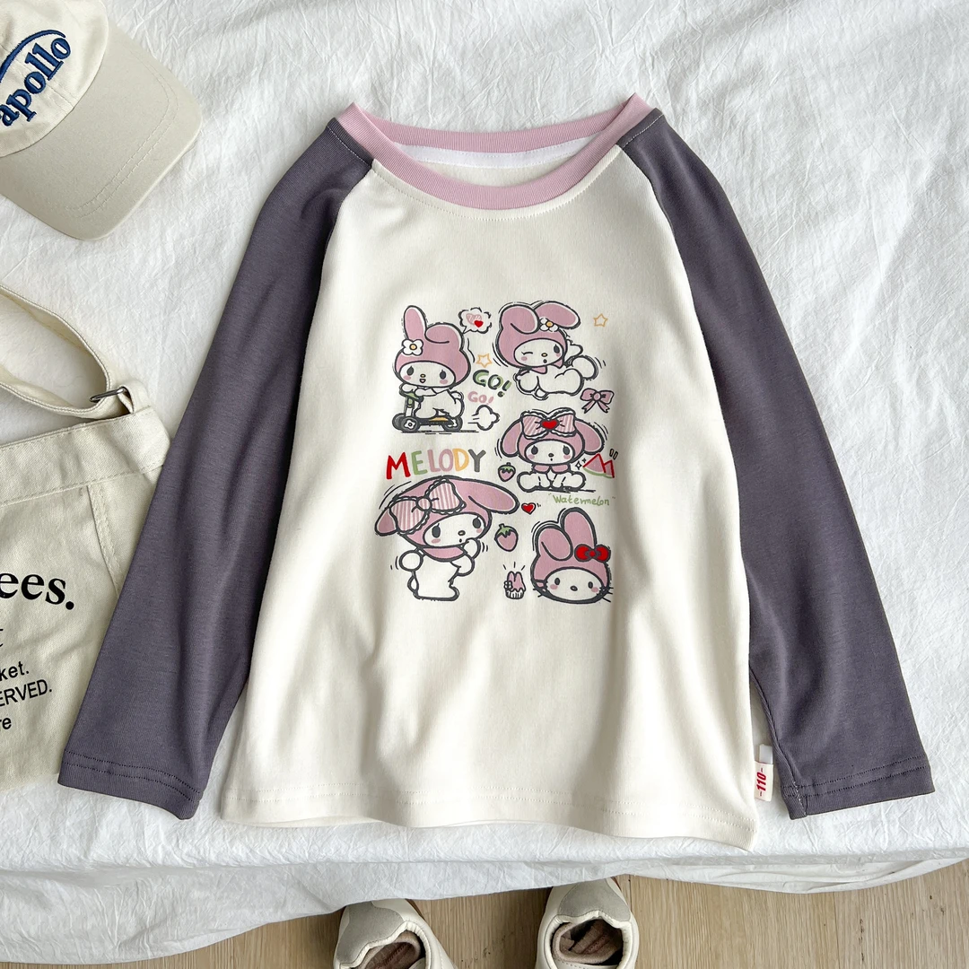 冬季新款女宝上衣女童装中大童儿童洋气薄绒长袖T恤YQYDW46605-1