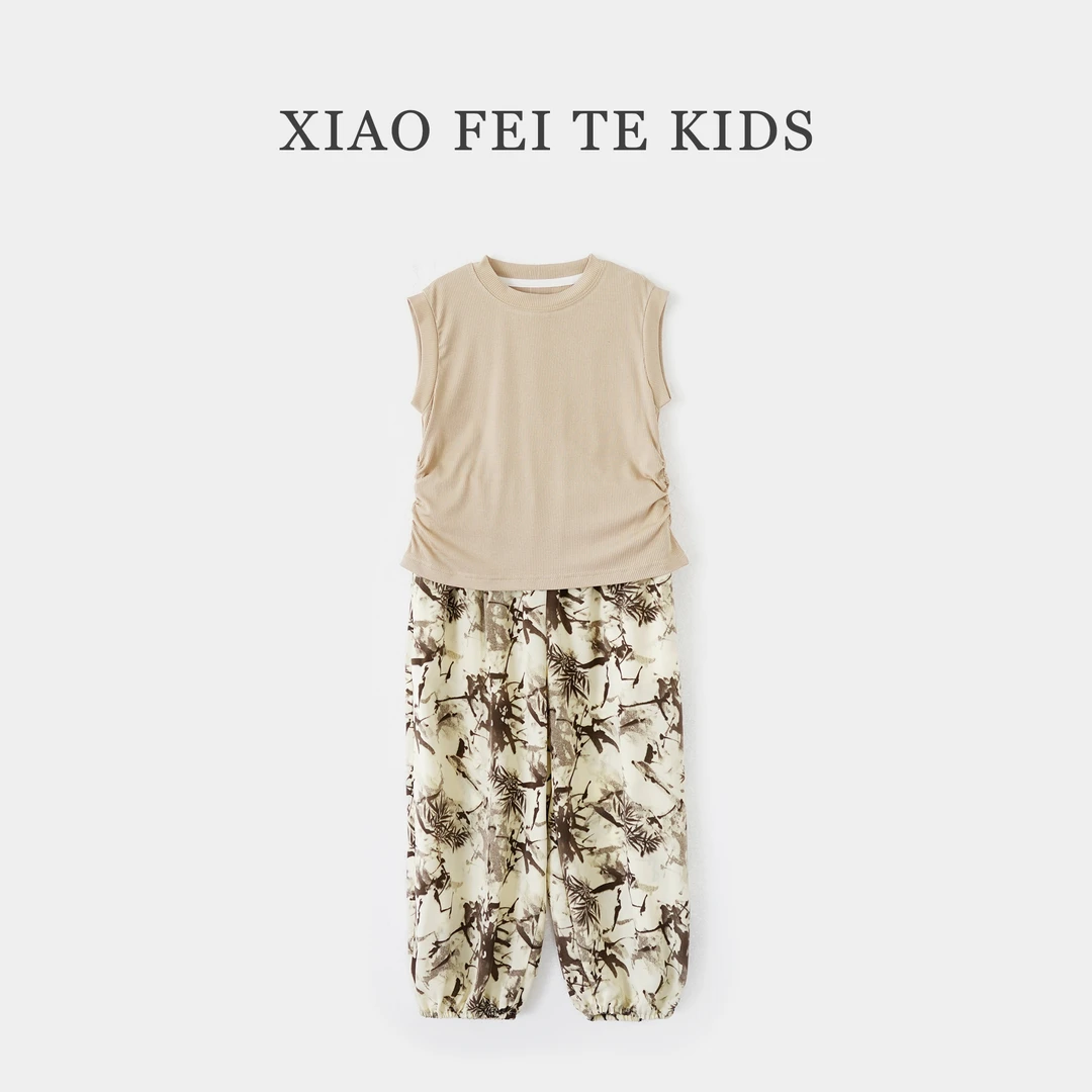 小菲特夏季女宝宝套装女童装6-12岁中大童儿童套装YNTX42017