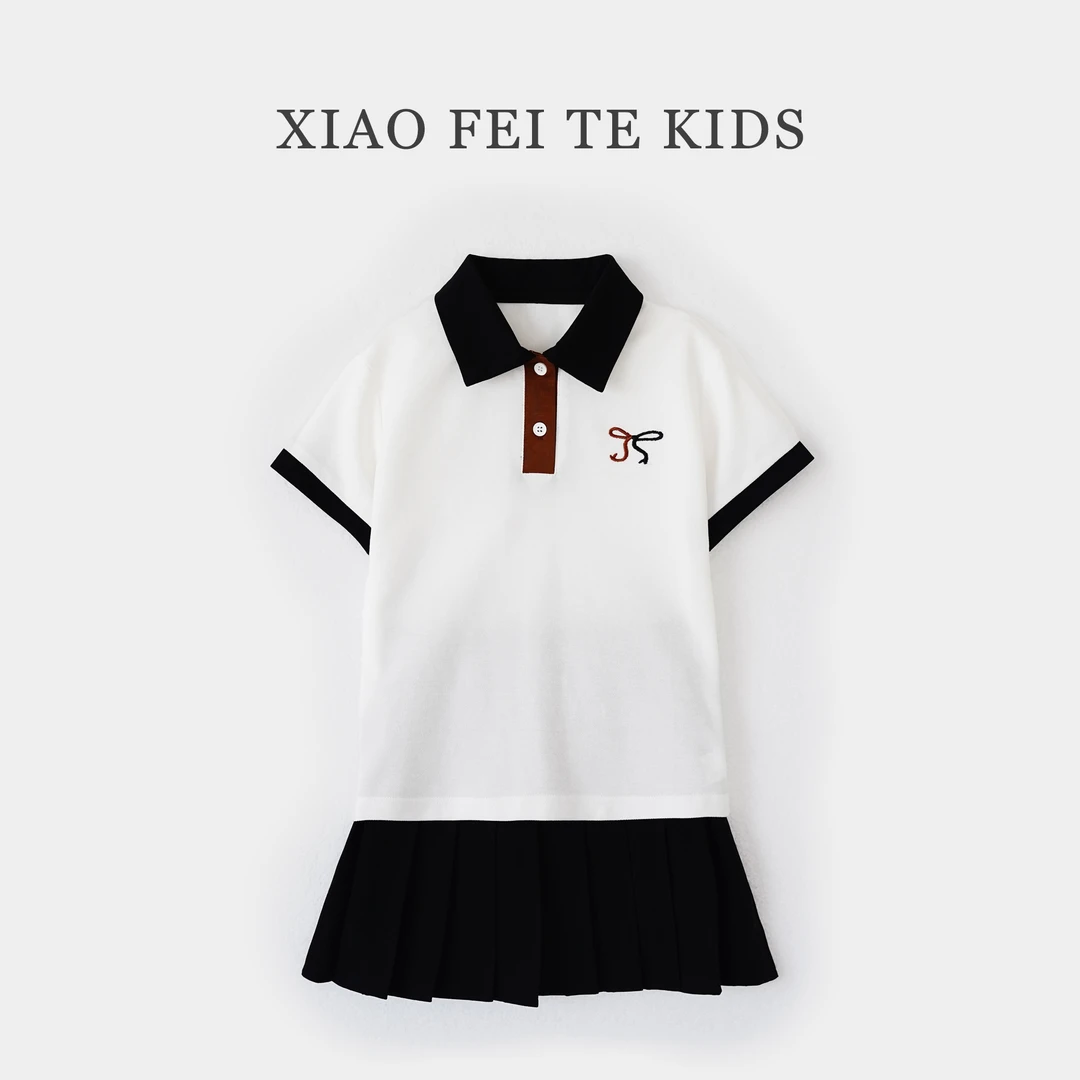 小菲特夏季新款女童装6-12岁女宝宝中大童儿童学院套装BXTX41806