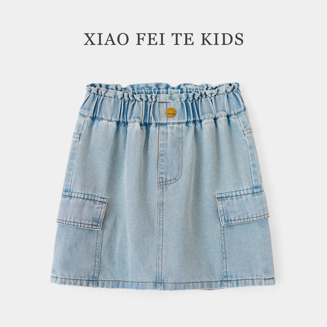 小菲特童装夏季新款儿童裙子6-12岁中大童潮款牛仔短裙JMQX41999