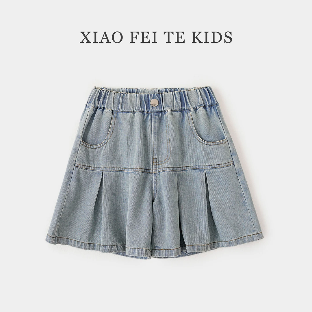 【姗姗】小菲特女童夏季薄款牛仔短裤儿童五分裤宝宝裙裤JMKX41823