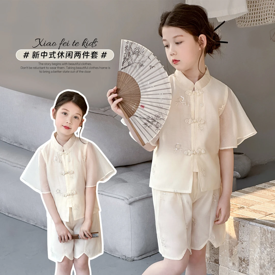 小菲特夏季新款女童装6-12岁女宝宝中大童裙子儿童套装BXTX40976