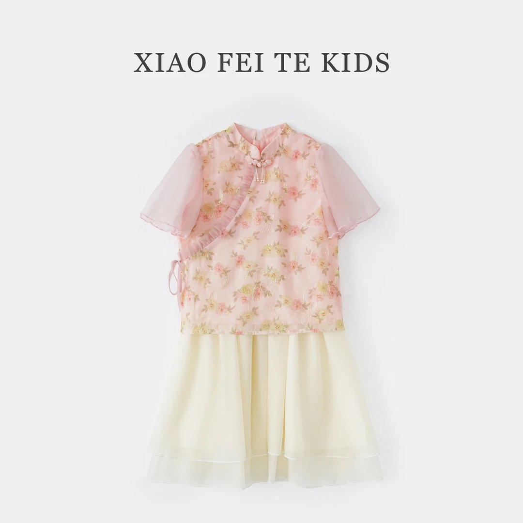 【瑞】小菲特夏季新款女童装女宝宝中大童儿童套装YNTX41189