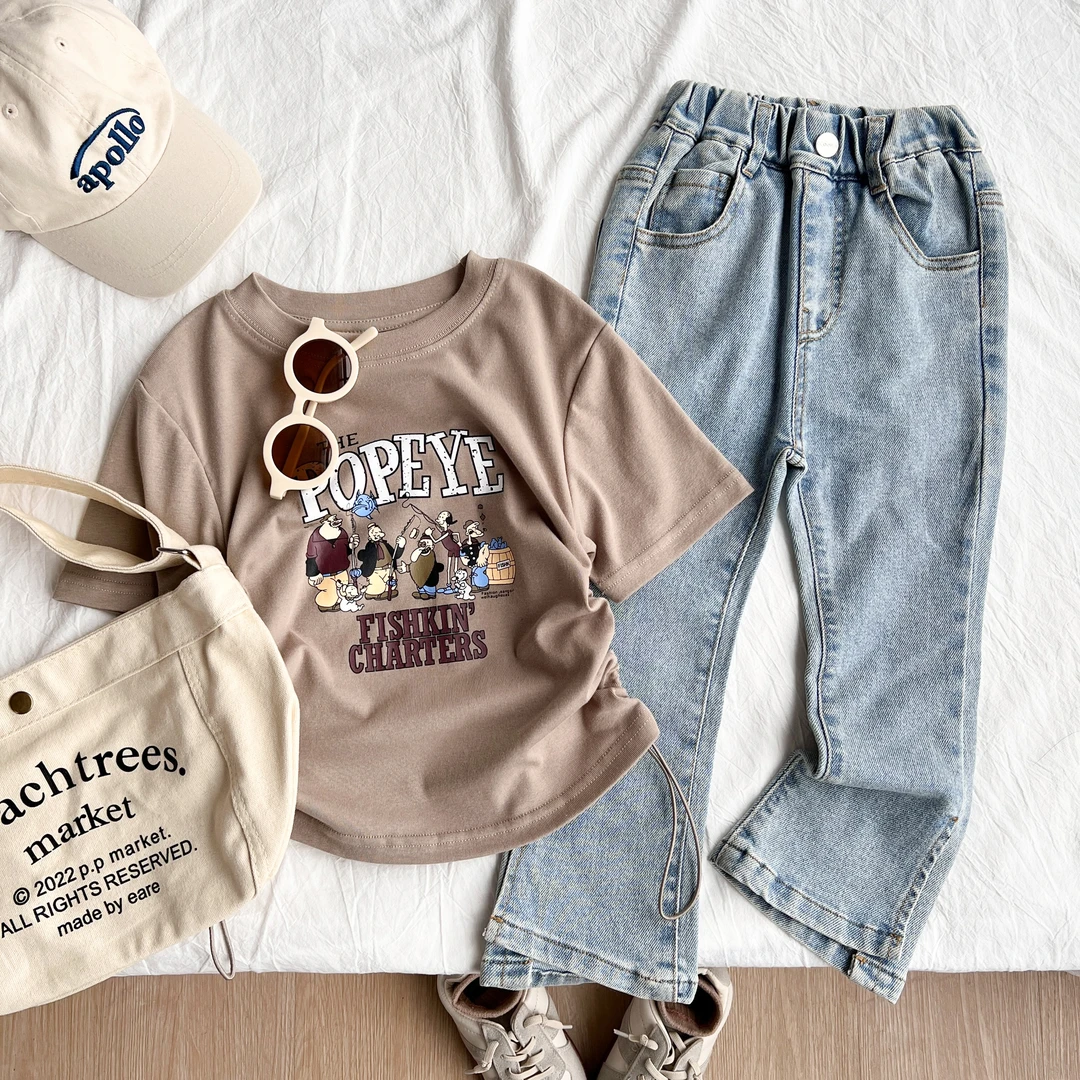 小菲特童装夏季新款女童中大童女宝卡通印花T恤  YNYX40842