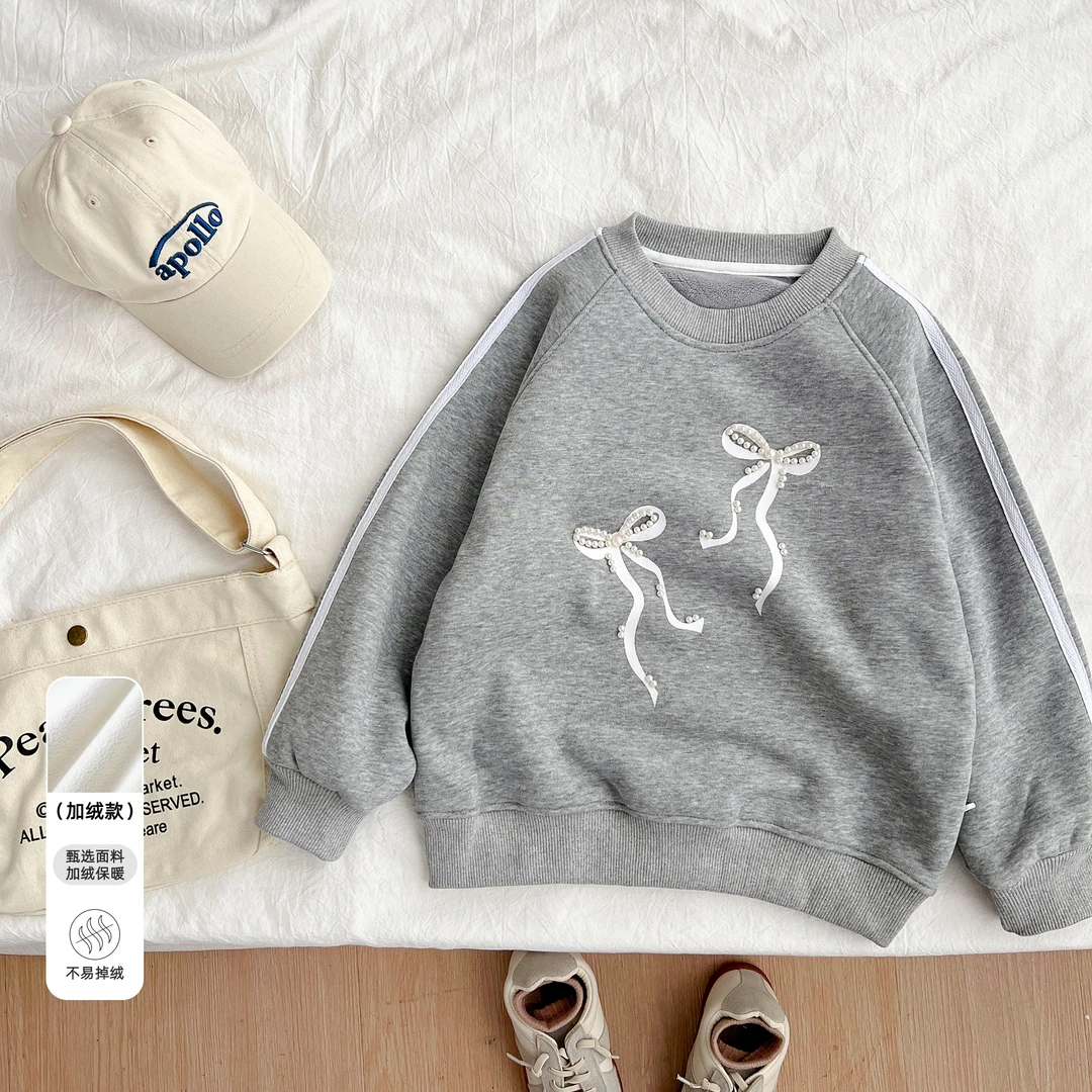 冬季新款女童装中大童儿童时尚加绒保暖卫衣YQYDW40801