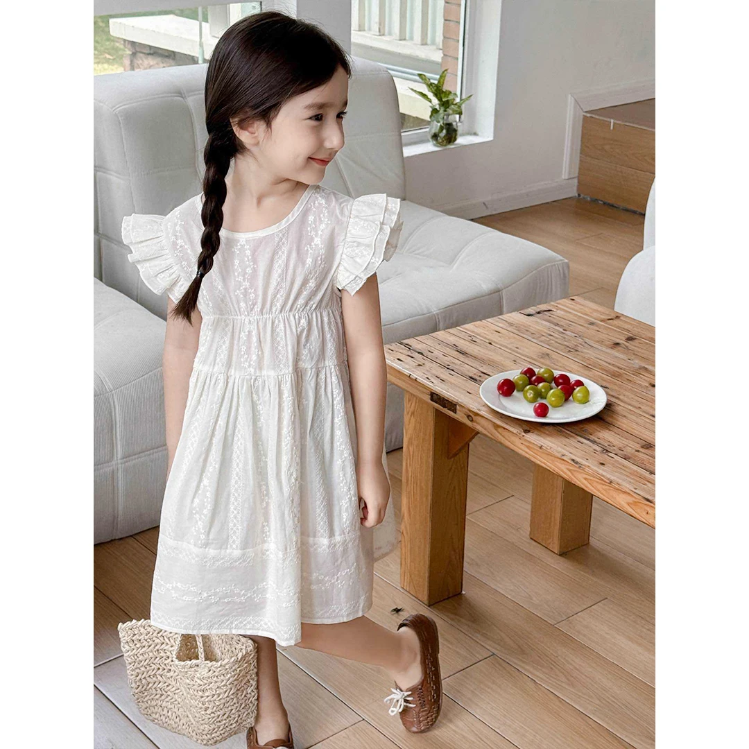夏季新款女童装6-12岁女宝宝中大童儿童棉布裙SQQXW41873