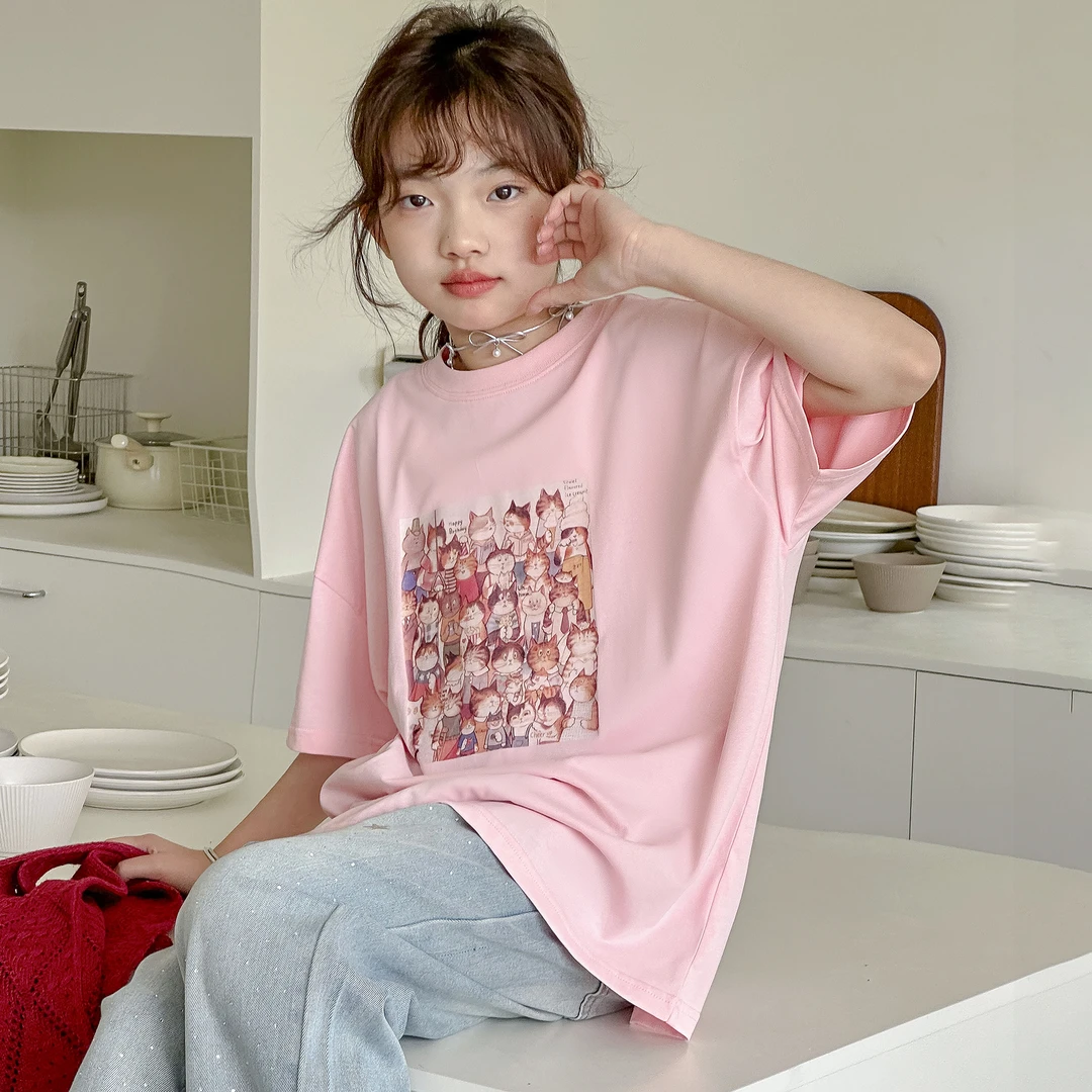 SZKP夏季新款女童装6-15岁女宝宝中大童短袖儿童T恤 BXYX440973