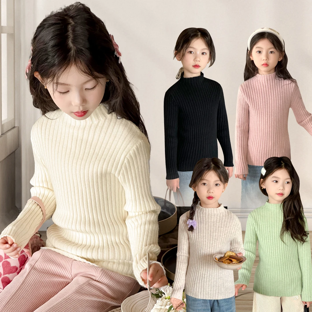 小菲特冬季新款女童装半高领6-12岁女宝中大童打底毛衣 KMYD41728