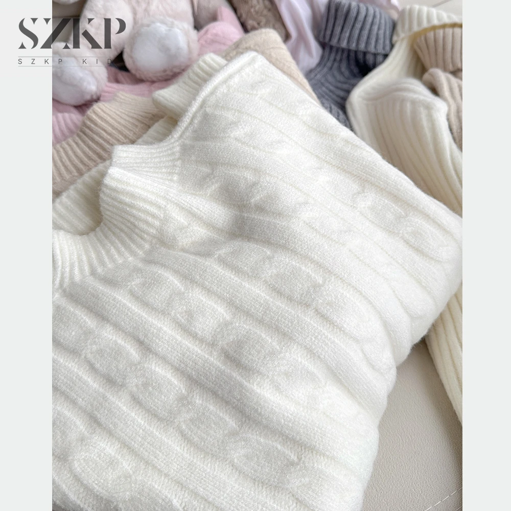 SZKP新款女童秋装上衣中大童儿童时尚圆领休闲毛衣PYYD552880