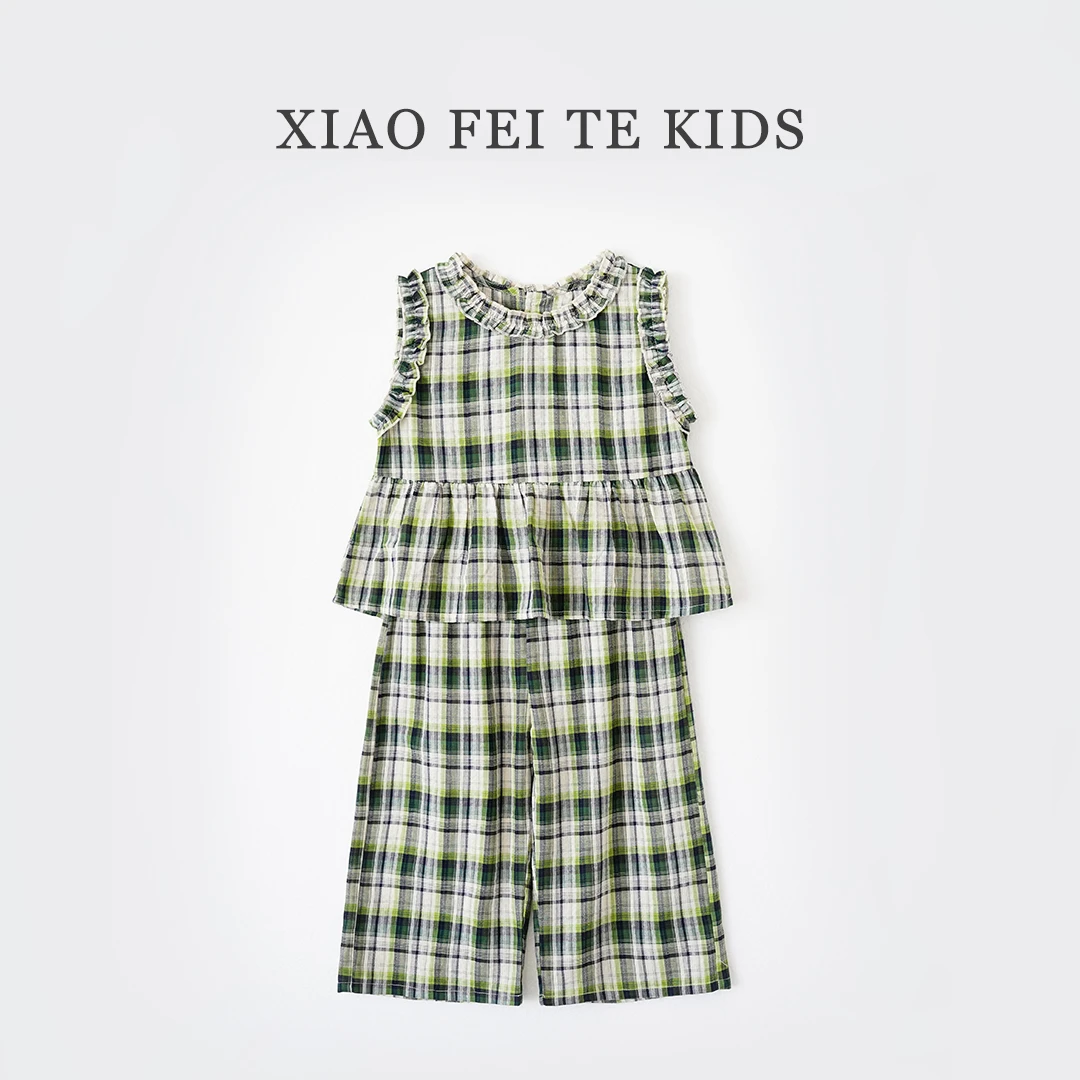 小菲特夏季新款女童七分裤套装6-12岁中大童女宝宝套装 MLTX41562