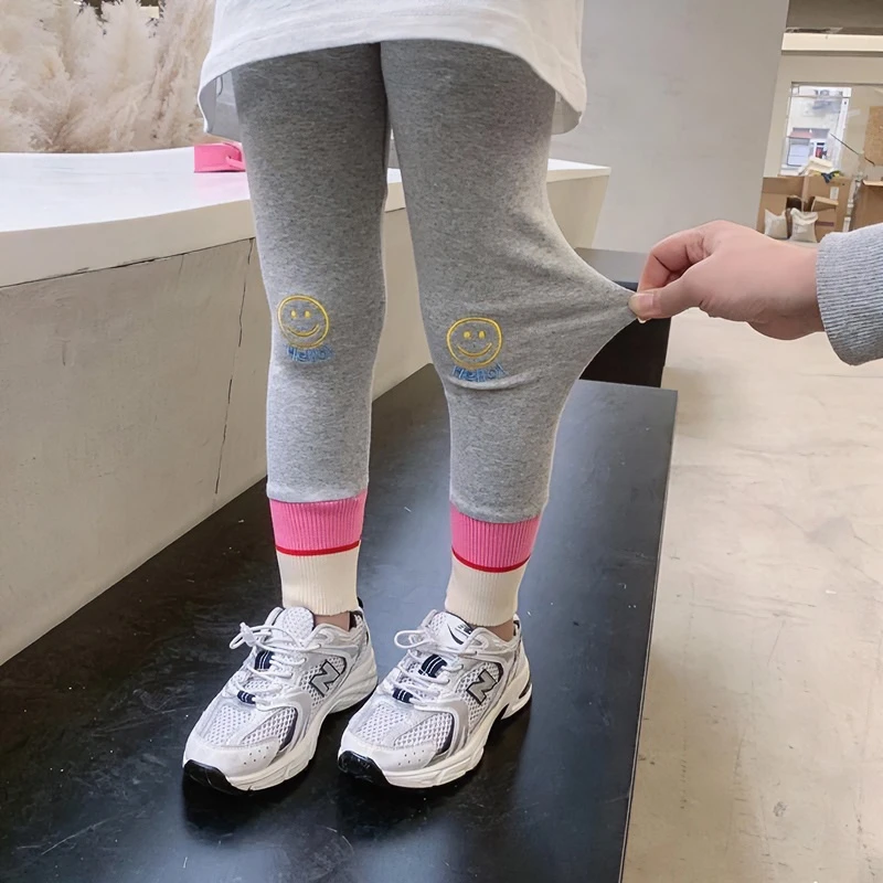 2023春秋新款儿童洋气修身打底裤女童时尚运动裤宝宝舒适高弹裤子