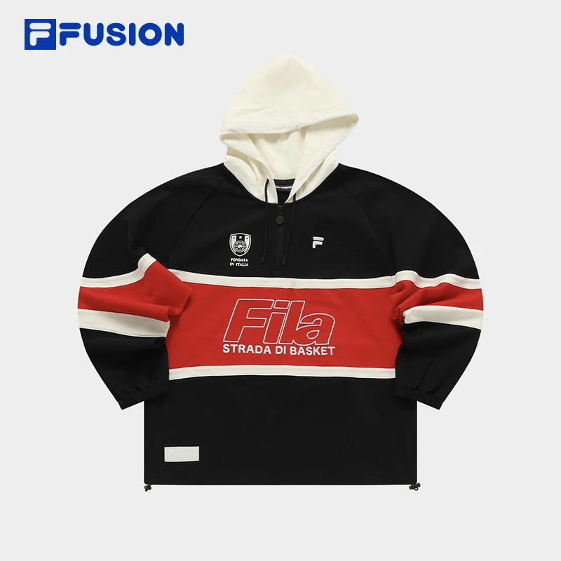 FILA斐乐潮牌正品女子连帽卫衣秋款宽松运动拼接休闲上衣反季热卖