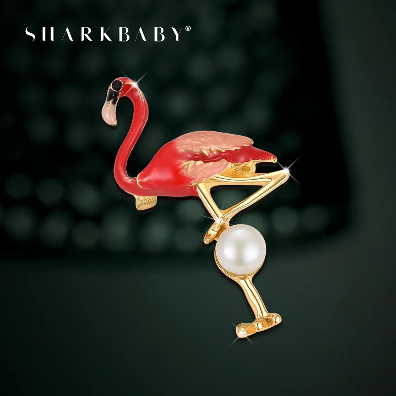 SHARK'BABY 珐琅胸针 6007#火烈鸟胸针