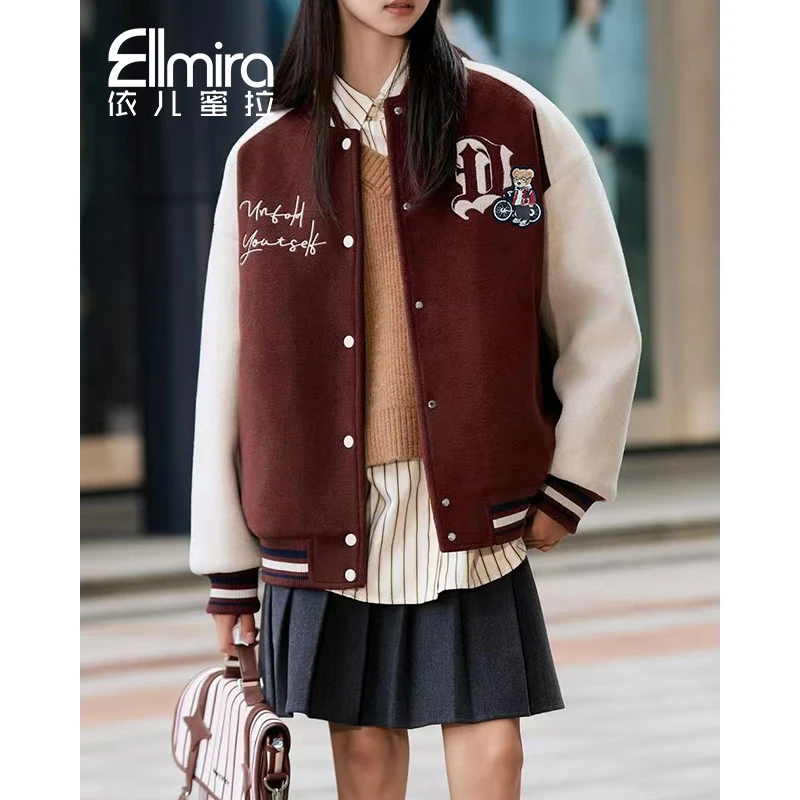 8845女童棒球服外套夹棉加厚儿童上衣2024新款女大童装洋气学院潮